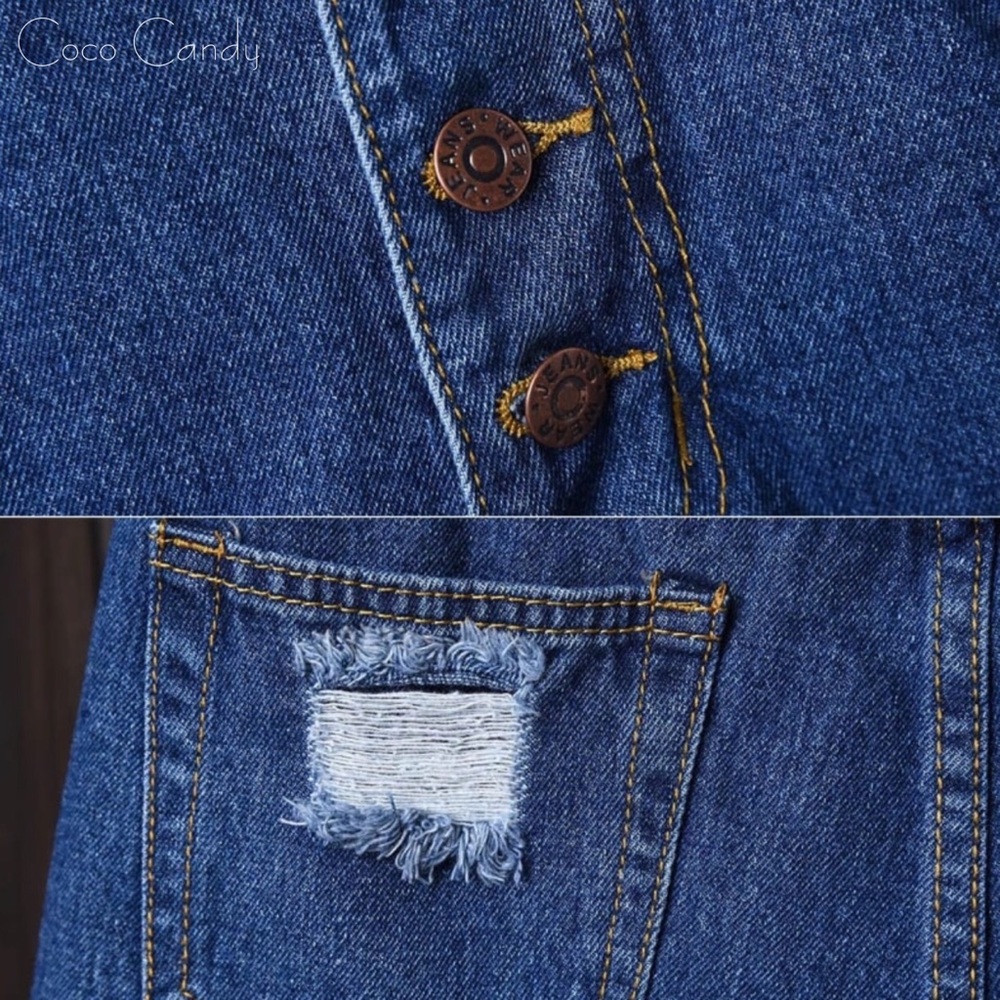 🆕High Waist Jean Dark Blue Denim Shorts - Picture 6 of 8